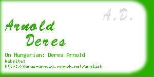arnold deres business card